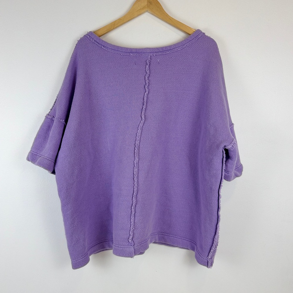 Free People FP Beach Lavender Terry Oversized Pullover Sweatshirt Beach Cover XS - Picture 2 of 16